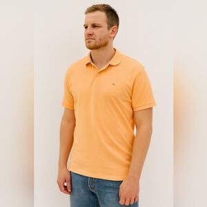 Tommy Hilfiger Men's Orange Polo Shirt Size L